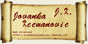 Jovanka Kecmanović vizit kartica
